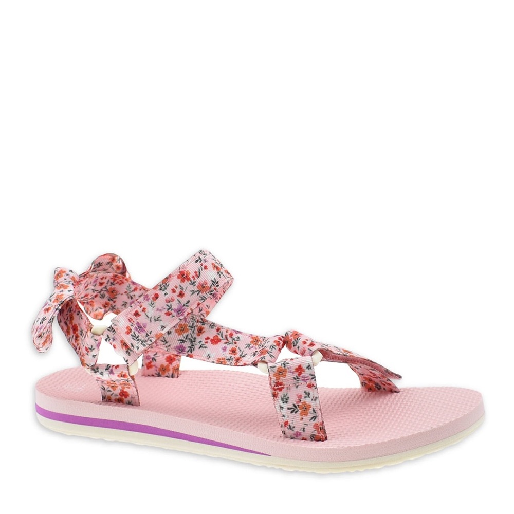 🆕 Pink Floral Bow Teva Look-alike Sandals 10
